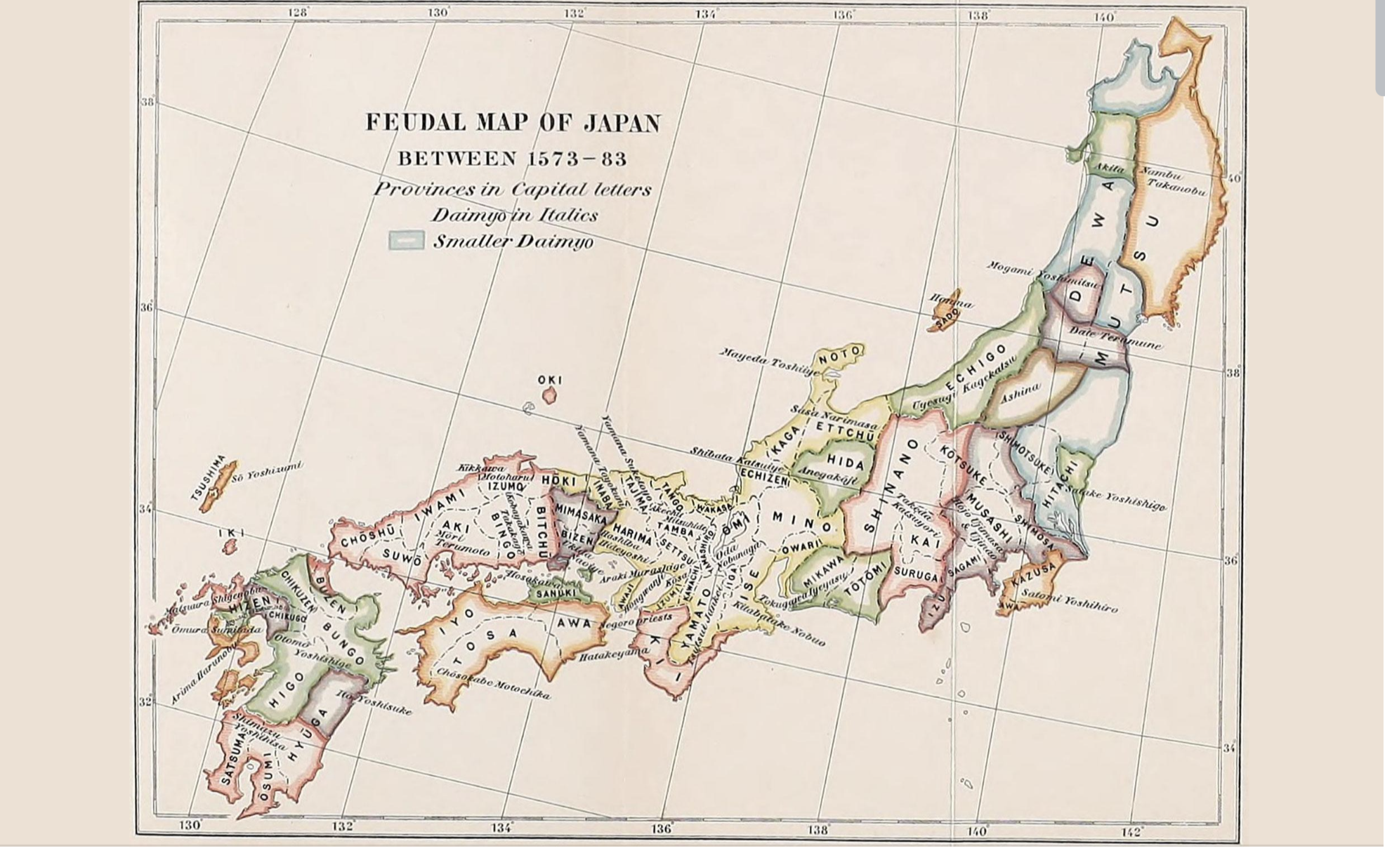 Feudal Map of Warring States Japan