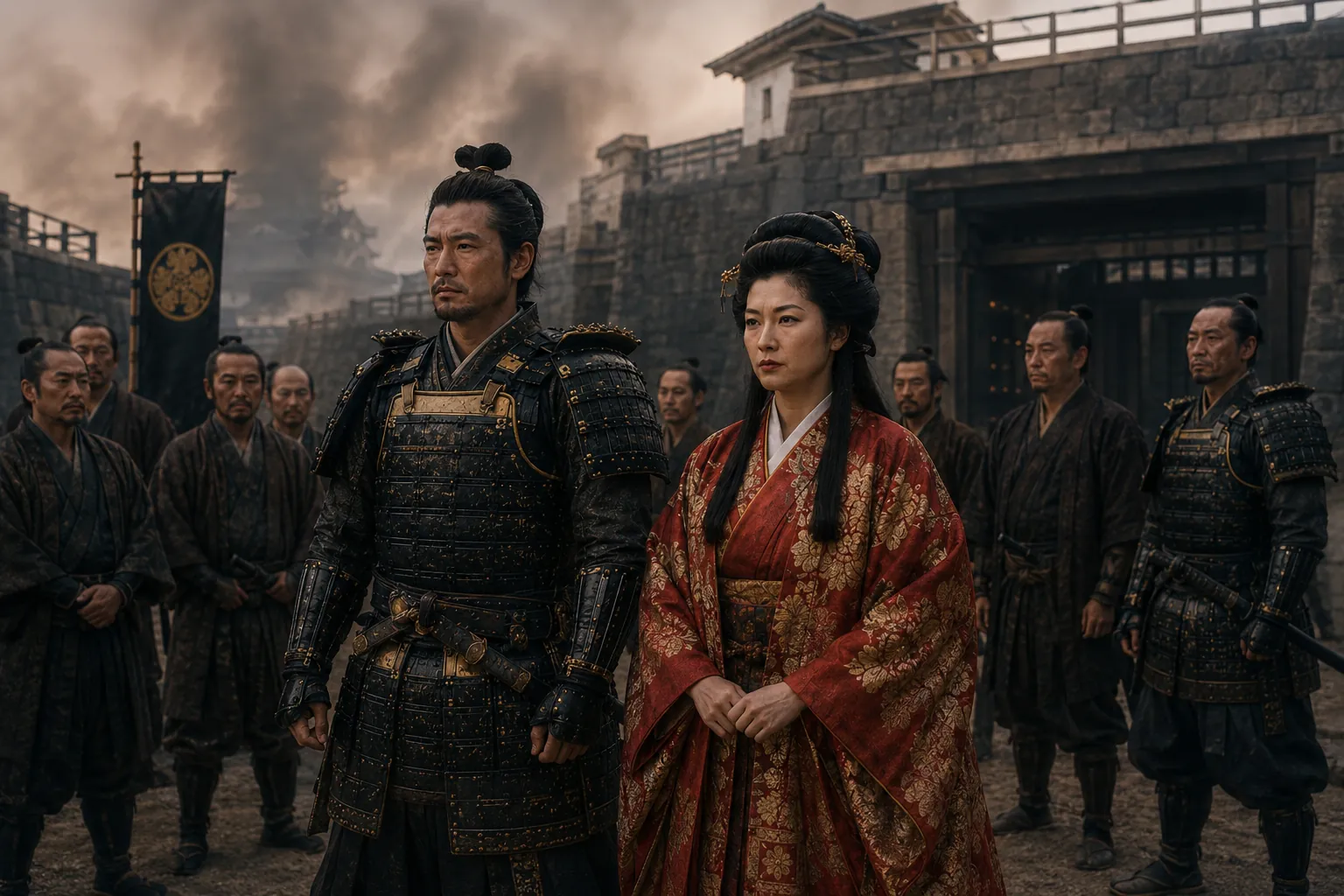Chacha and Hideyori during the Summer Siege of Osaka, 1615